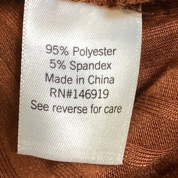 2 V-Neck Long Sleeve Ribbed Knit Tops Sz S:  F21 Tan & Nine West Rust #253N - Picture 9 of 10